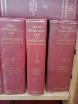 Two metres of leather bound local government law books 1950 to 1969 {}.