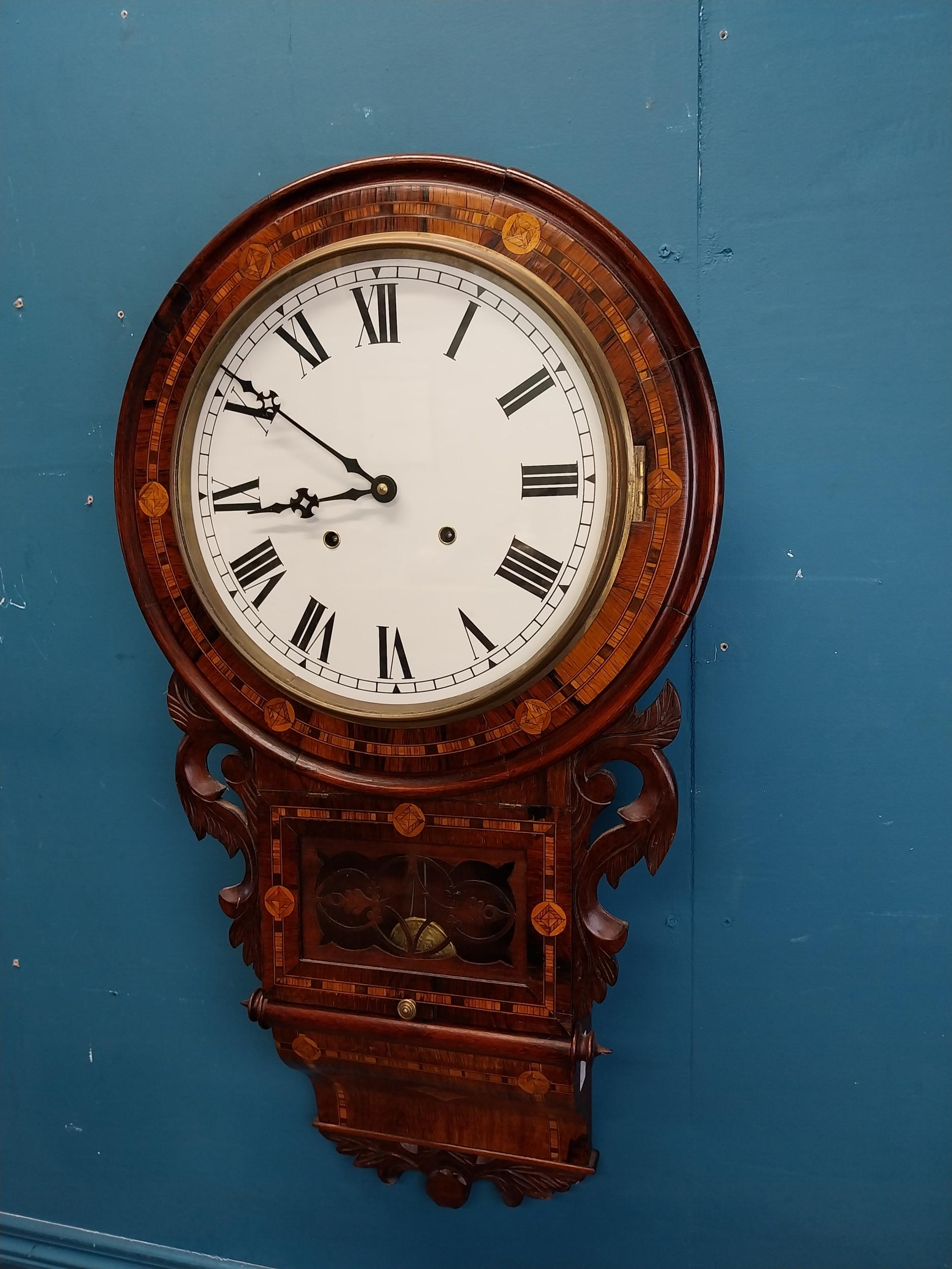 Victorian rosewood drop dial wall clock {80 cm H x 42 cm W x 35 cm D]. - Image 6 of 6