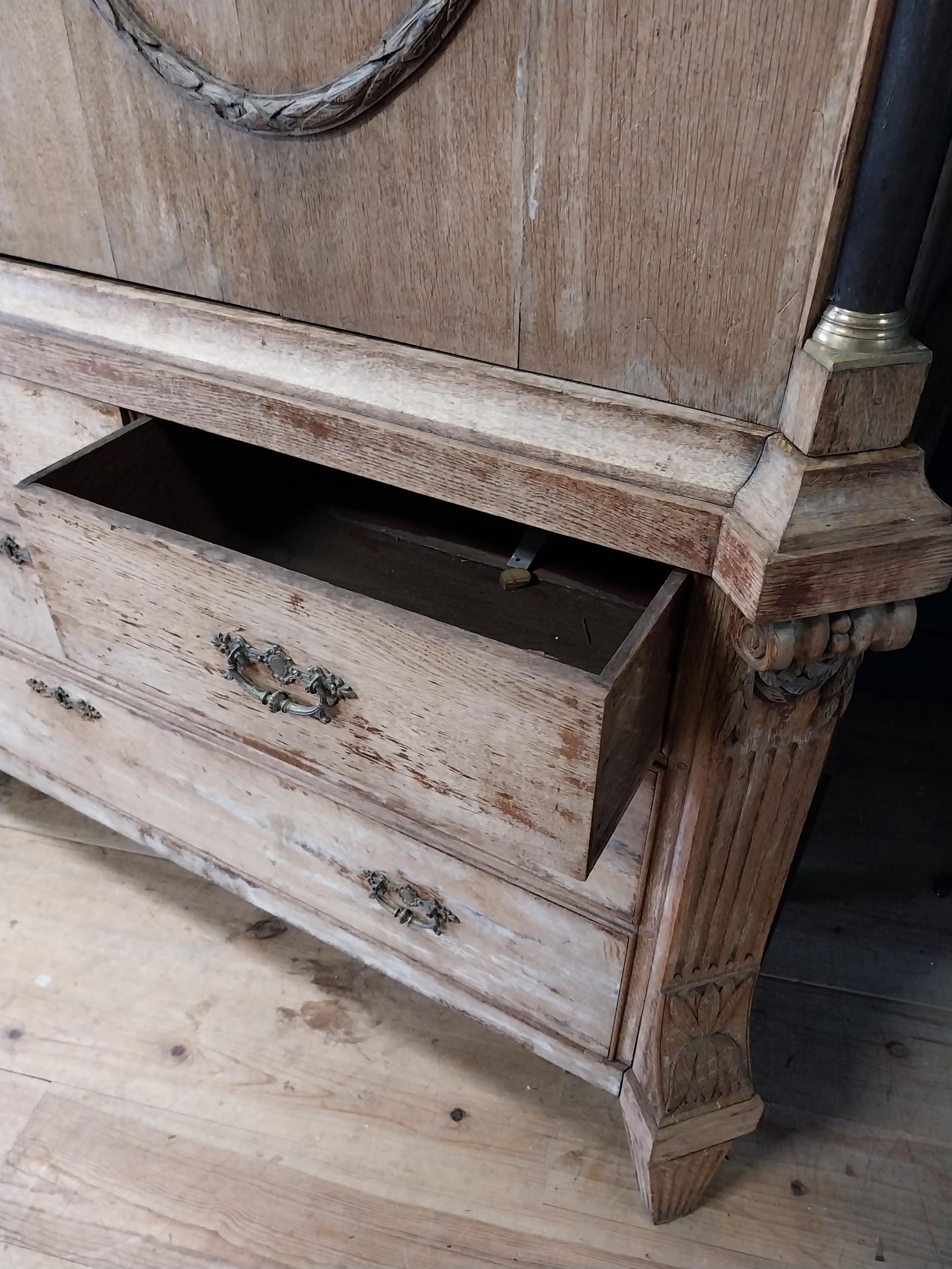 Early 19th C. French oak pantry cupboard {250 cm H x 182 cm W x 60 cm D}. - Image 9 of 10