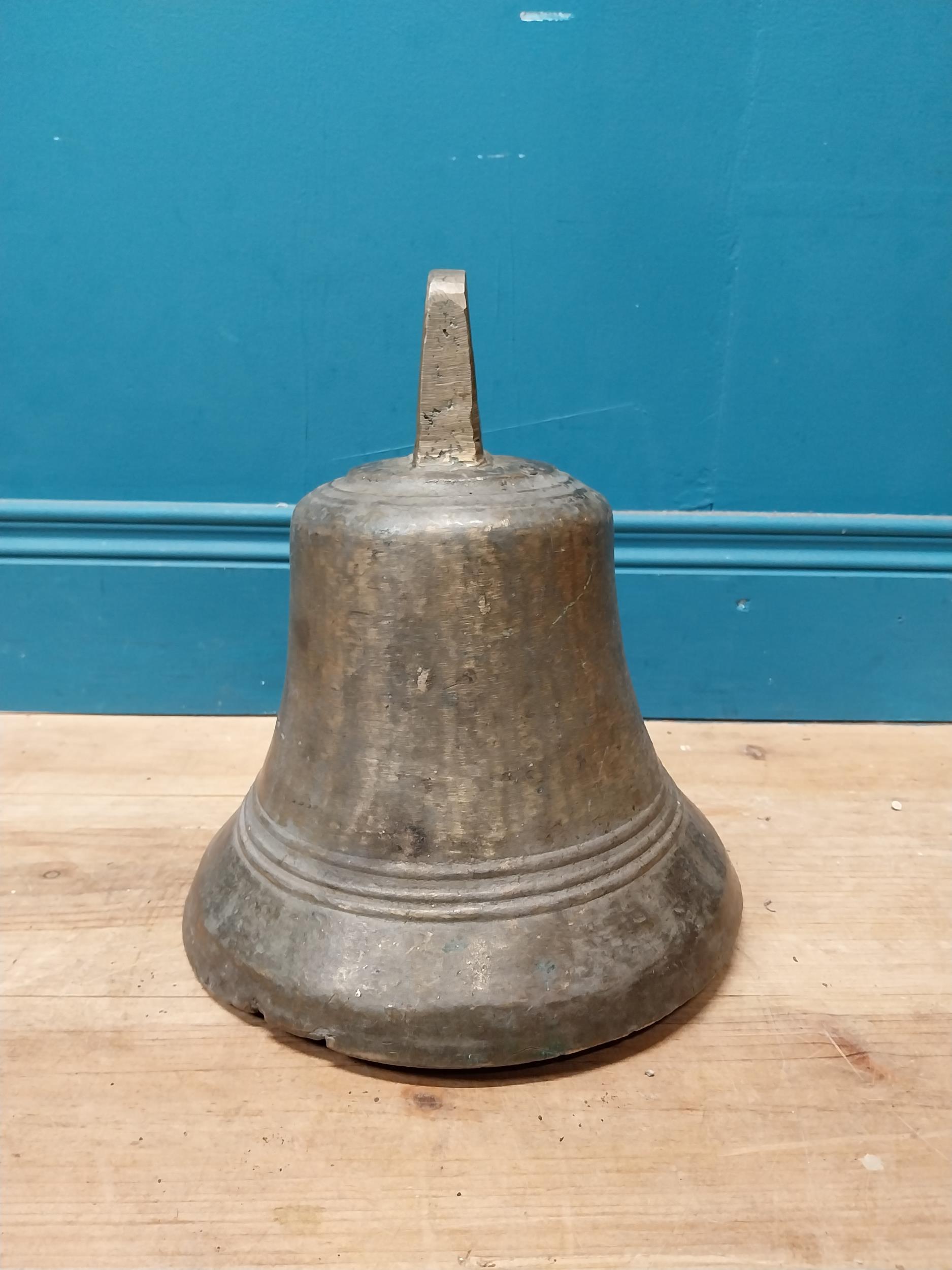 19th C. bronze bell. {30 cm H x 29 cm Dia.}. - Image 2 of 3