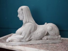 Early 20th C. Grand Tour plaster model of Sphinx. {73 cm H x 106 cm W x 37 cm D}.