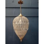 Faberge brass and glass ceiling light {H 50cm x Dia 30cm }.