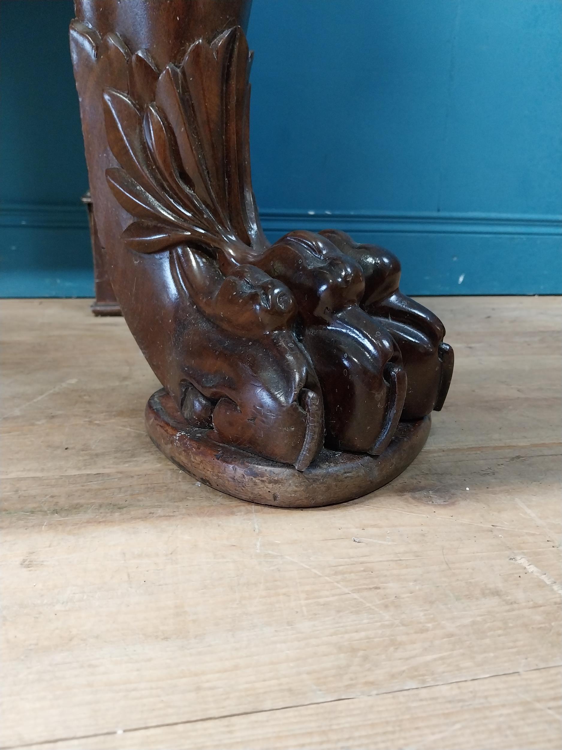 Good quality Irish William IV mahogany server with carved gallery back raised on carved cabriole - Image 4 of 8