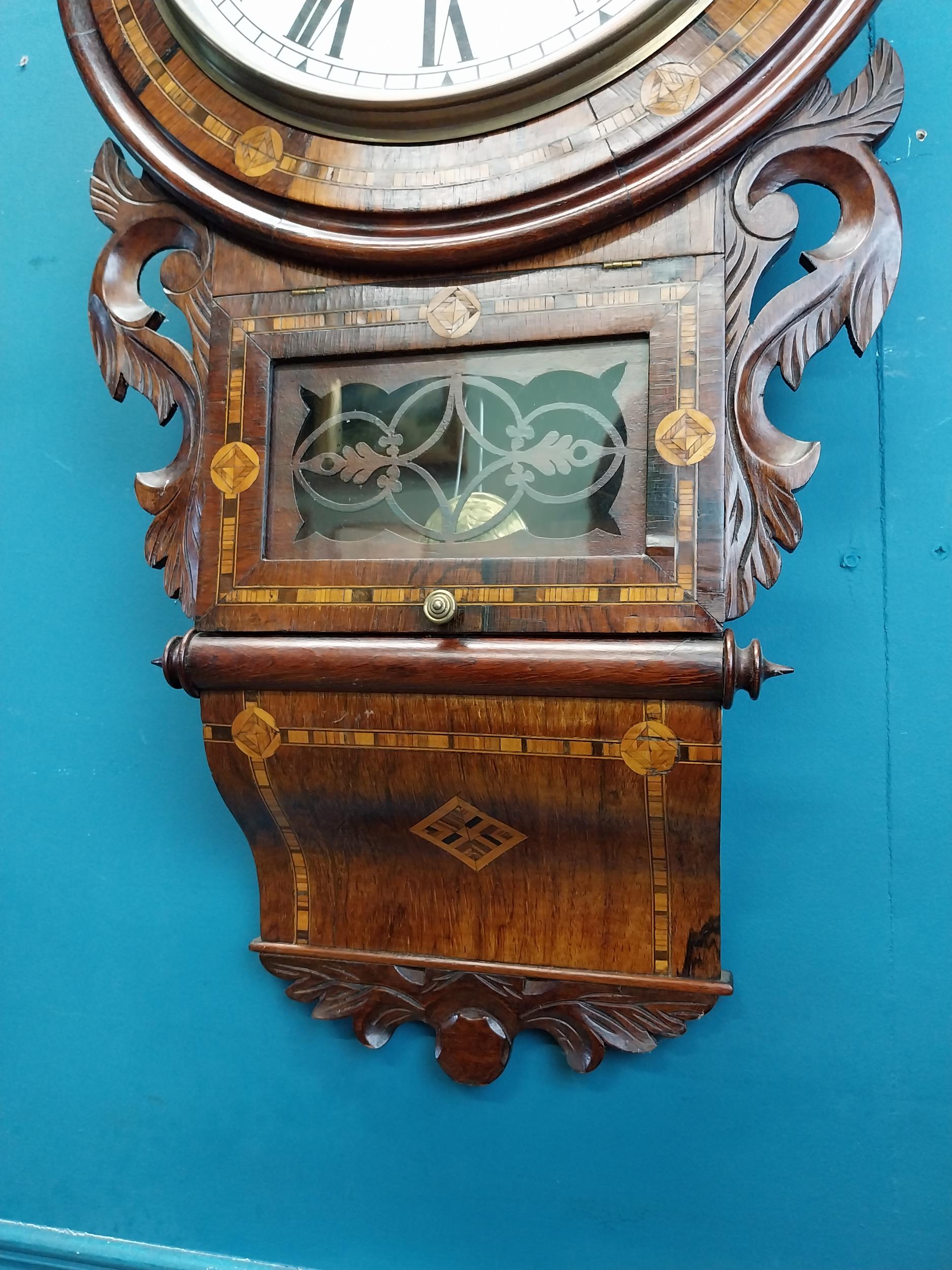 Victorian rosewood drop dial wall clock {80 cm H x 42 cm W x 35 cm D]. - Image 4 of 6