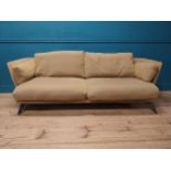 Arketipo Nordic fabric upholstered designer sofa raised on splayed feet. {69 cm H x 222 cm W x 92 cm