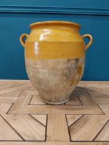 19th C. French glazed terracotta confit pot {34 cm H x 33 cm Dia.}.