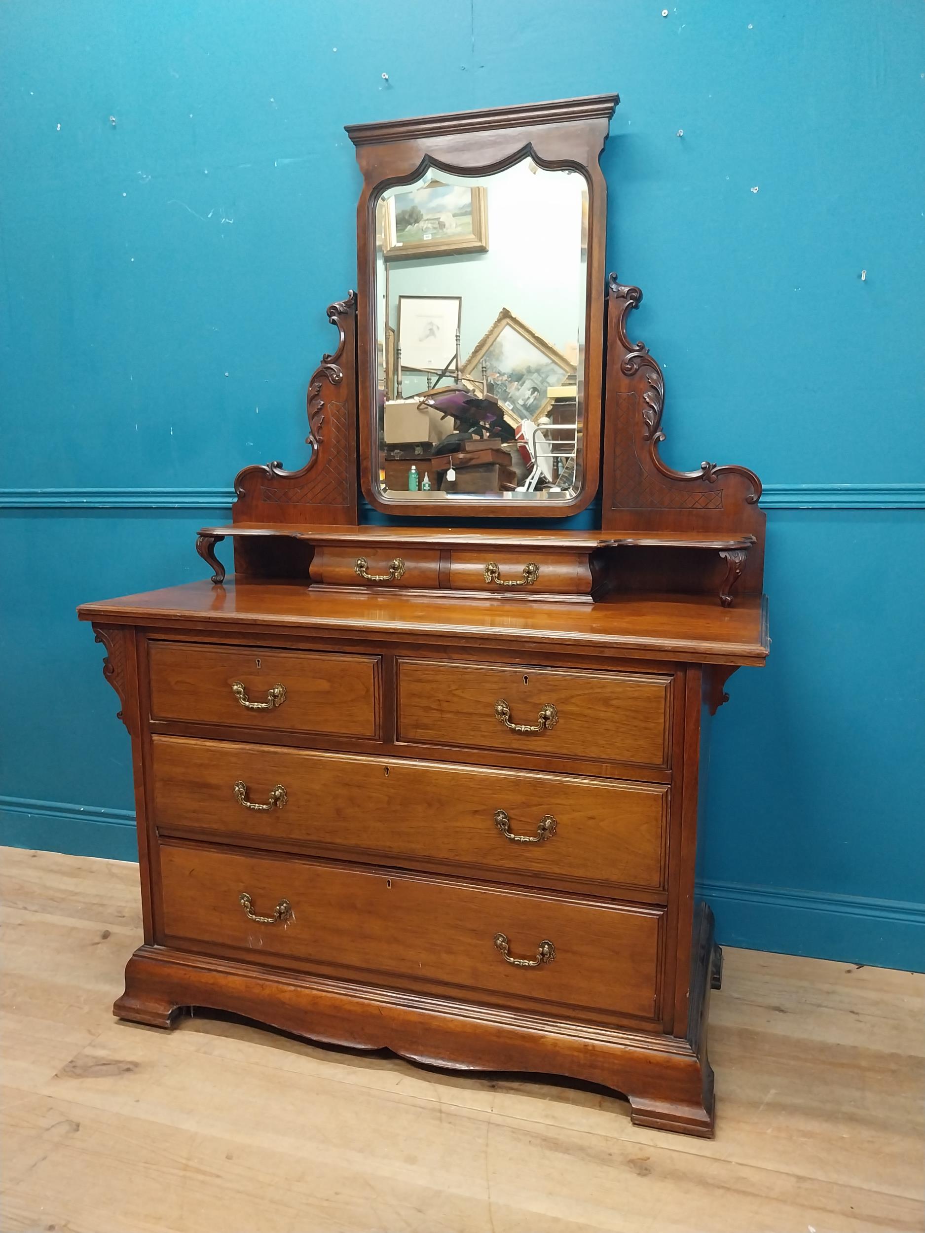 Good quality Edwardian mahogany dressing table with mirrored back above two short drawers and two