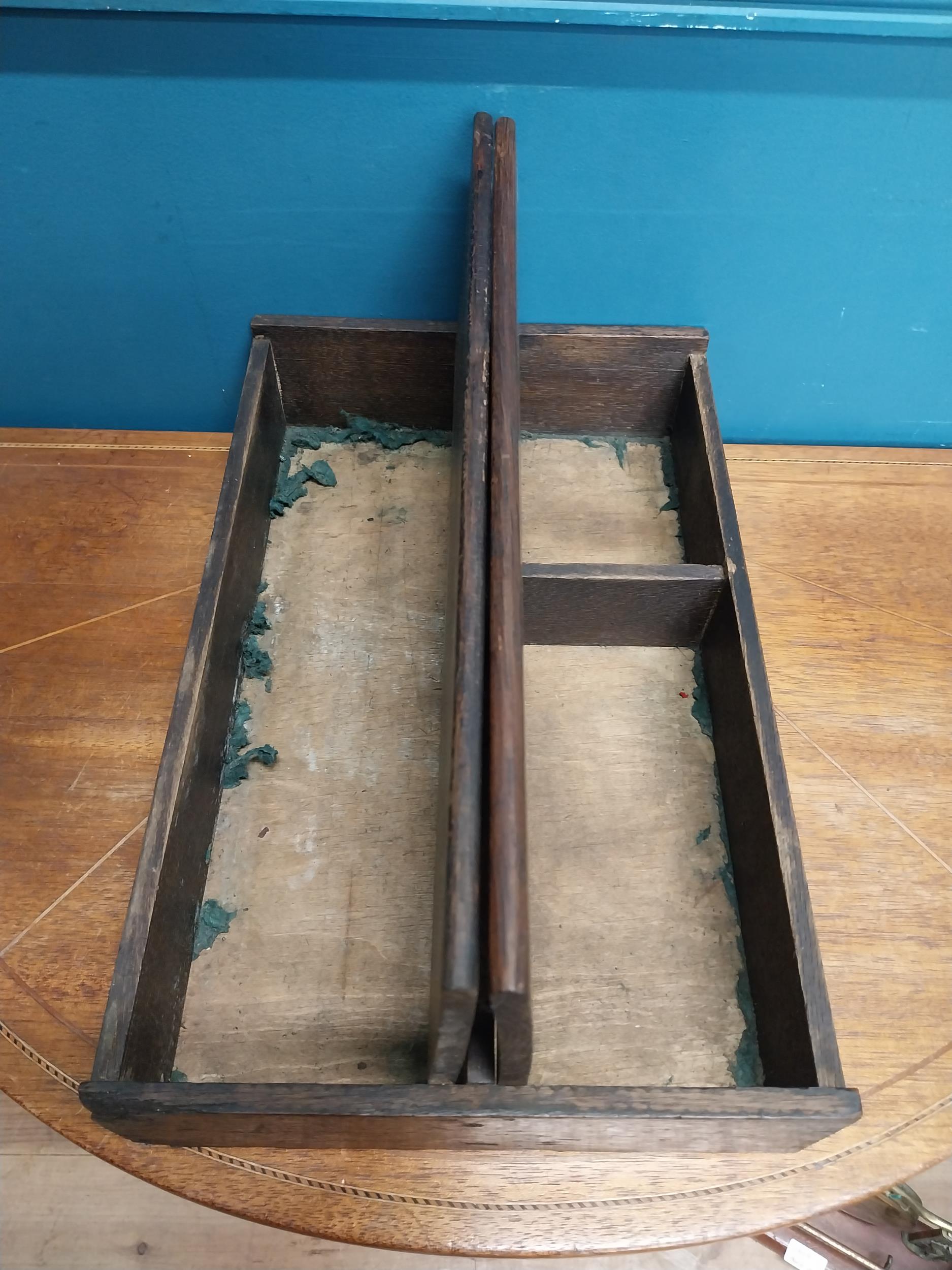 19th C. mahogany cutlery box with metal handle. {12 cm H x 20 cm W x 14 cm D}. - Image 5 of 6