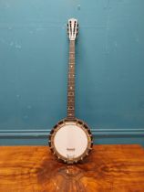 Old English five string Banjo. {93 cm L}.