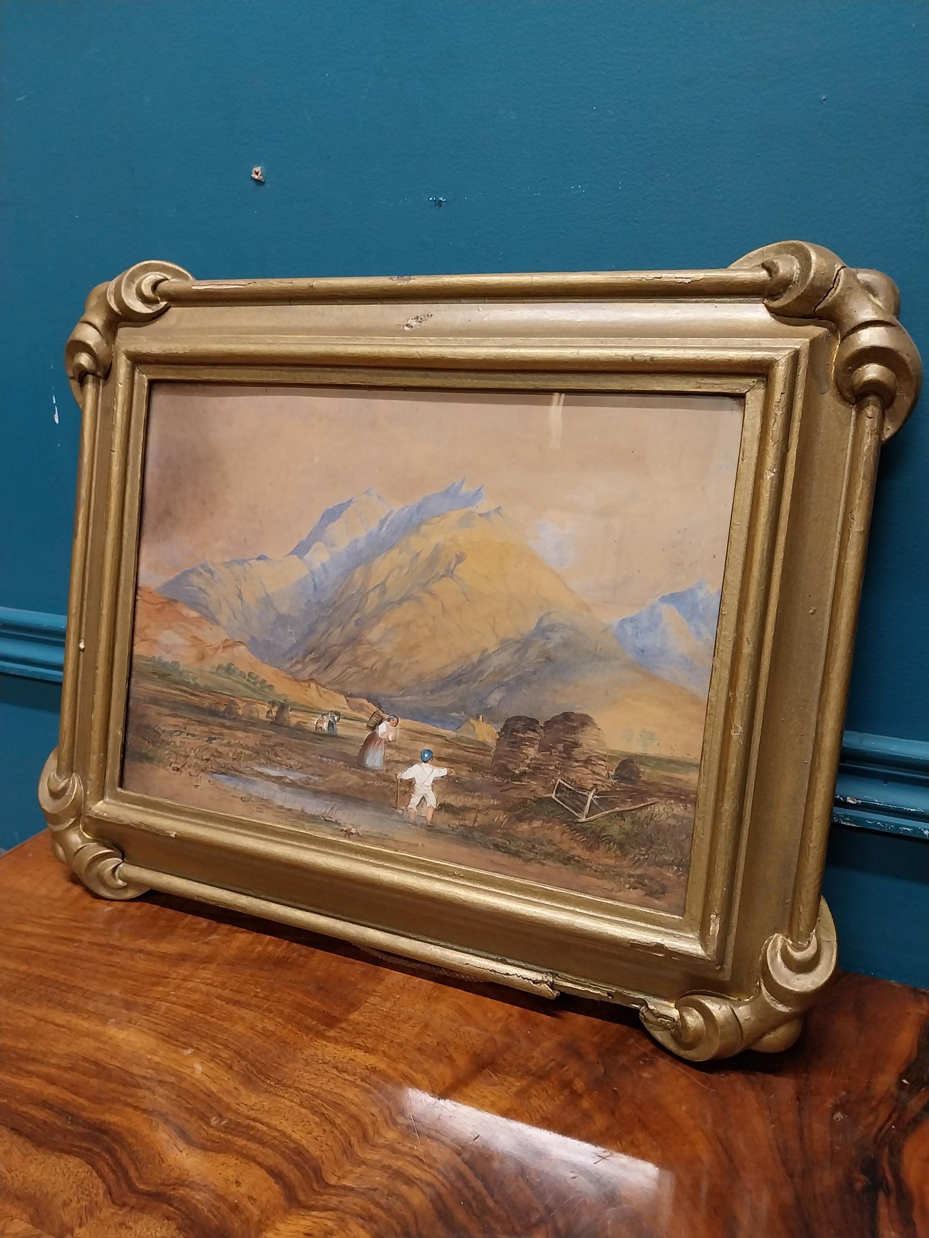 Pair of 19th C. watercolours Rural Scenes mounted in gilt frames. {37 cm H x 47 cm W}. - Image 3 of 5