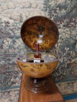 Vintage drinks cabinet in the form of a World Globe {57 cm H x 42 cm Dia.}.