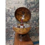 Vintage drinks cabinet in the form of a World Globe {57 cm H x 42 cm Dia.}.