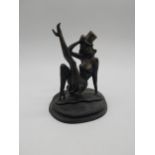 Bronze model of a Dancer with Top Hat. {23 cm H x 19 cm W x 14 cm D}.