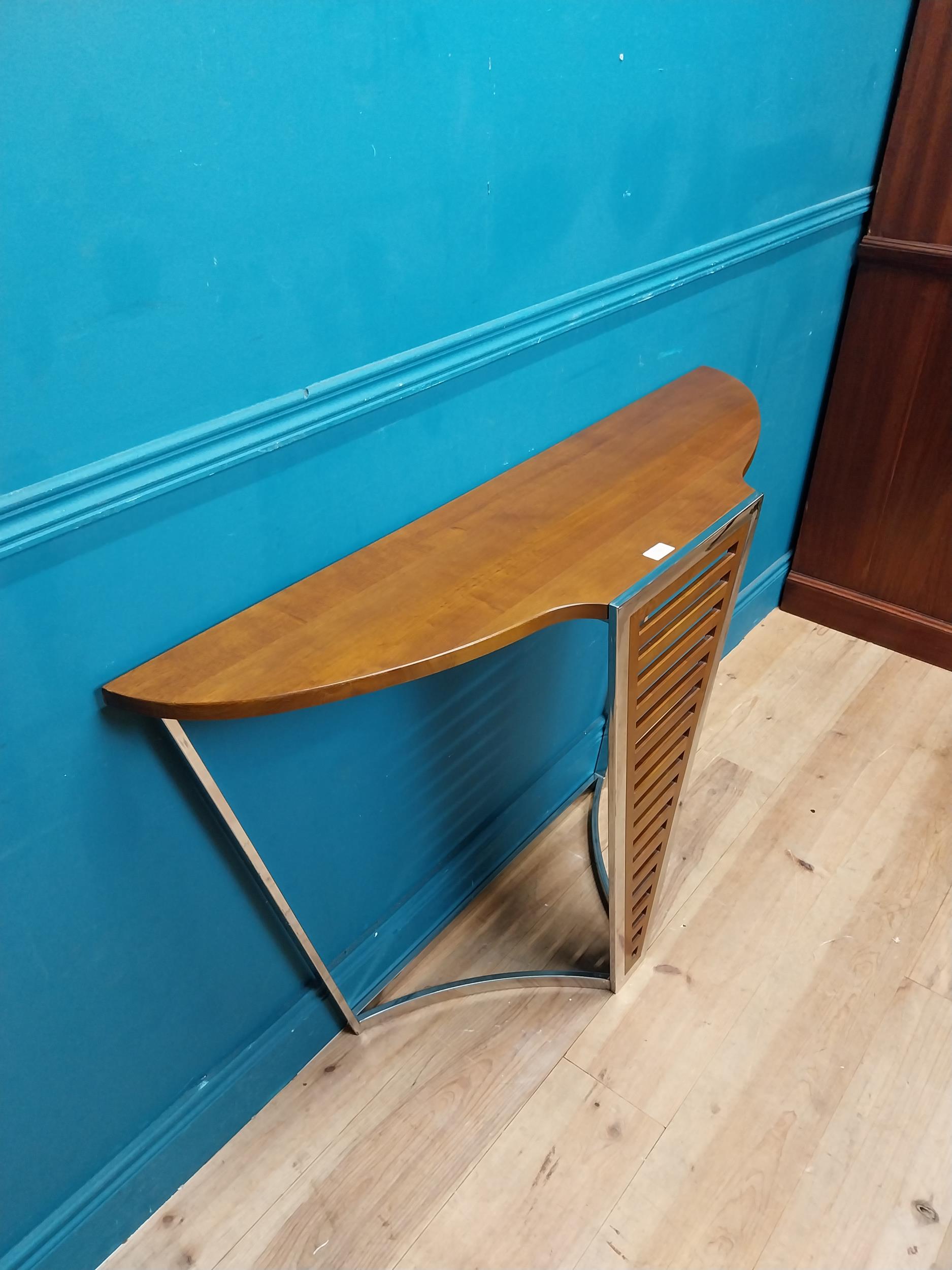 Exceptional quality chrome and walnut console table in the Art Deco style {}. - Image 5 of 5