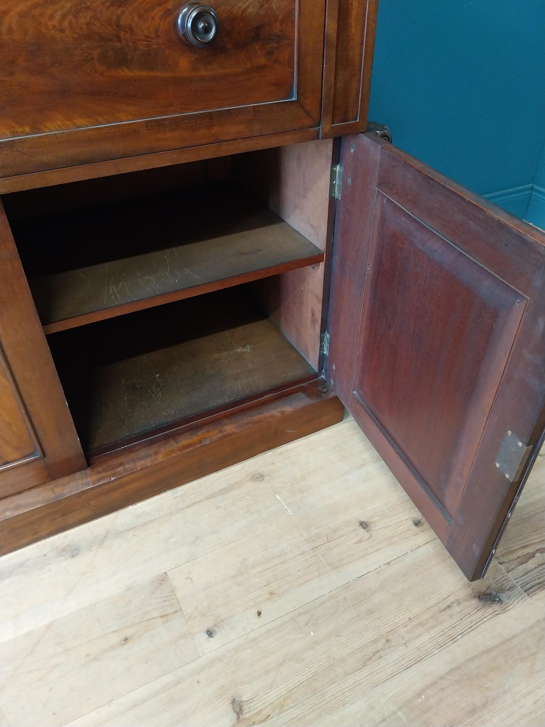 19th C. mahogany bureau bookcase with two glazed doors and fitted interior over two blind doors {231 - Image 11 of 11