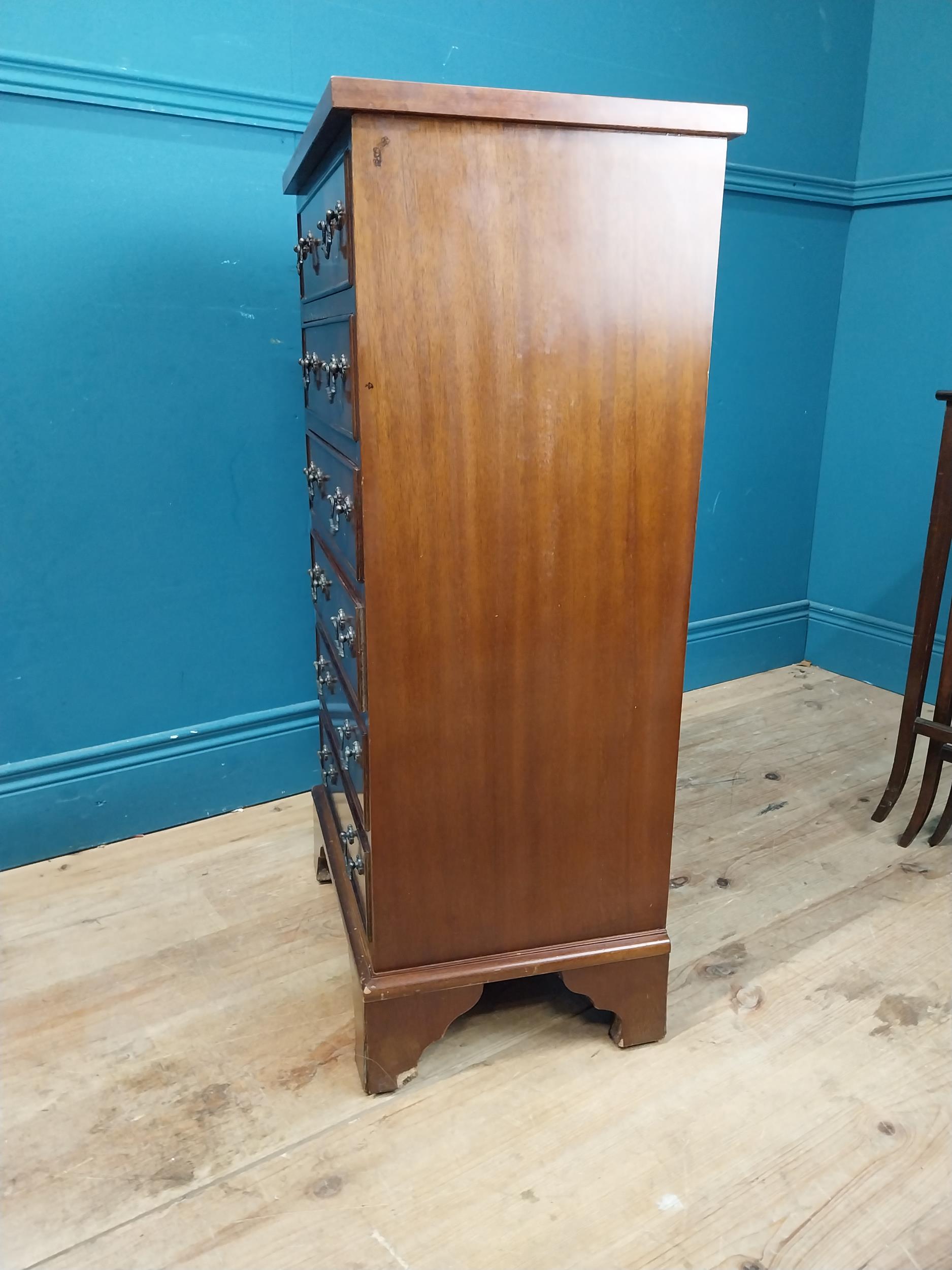 Mahogany chest of drawers with six drawers raised on bracket feet in the Georgian style {87 cm H x - Image 8 of 8