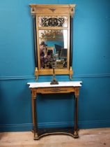 Good quality gilt and marble console table and mirror in the Empire style. Table {91 cm H x 91 cm