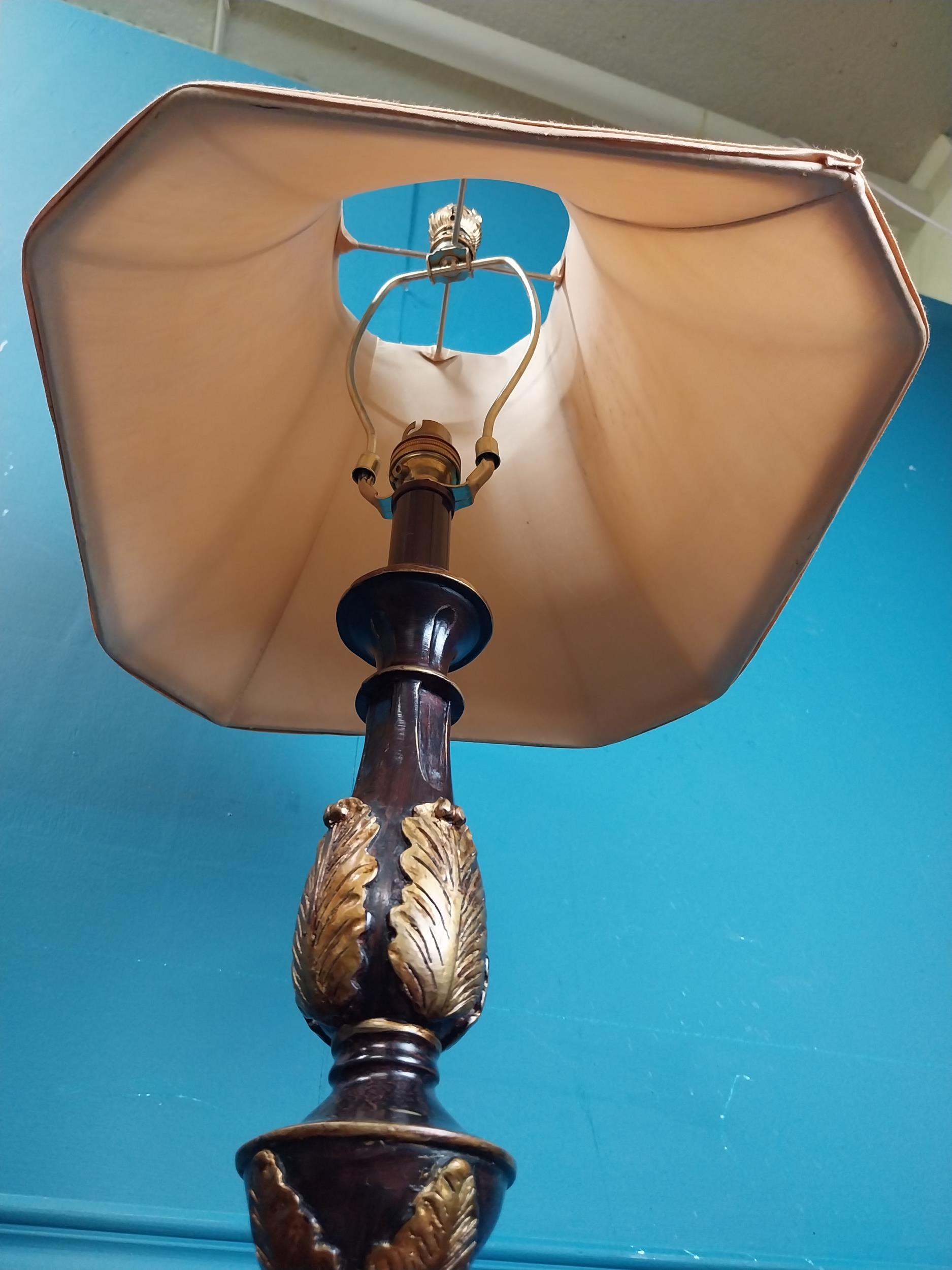 Pair of decorative table lamps with cloth shades. {80 cm H x 31 cm Dia.}. - Image 5 of 6