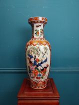 Oriental ceramic vase {93 cm H x 34 cm Dia.}.