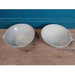 Pair of ceramic charcuterie bowls - Tradition De Vend/Porc Fermier Plein Air. {12 cm H x 28 cm