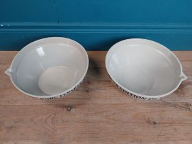 Pair of ceramic charcuterie bowls - Tradition De Vend/Porc Fermier Plein Air. {12 cm H x 28 cm