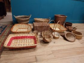 Large collection of wicker baskets.