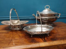 Early 20th C. silver plate tureen and fruit dishes.