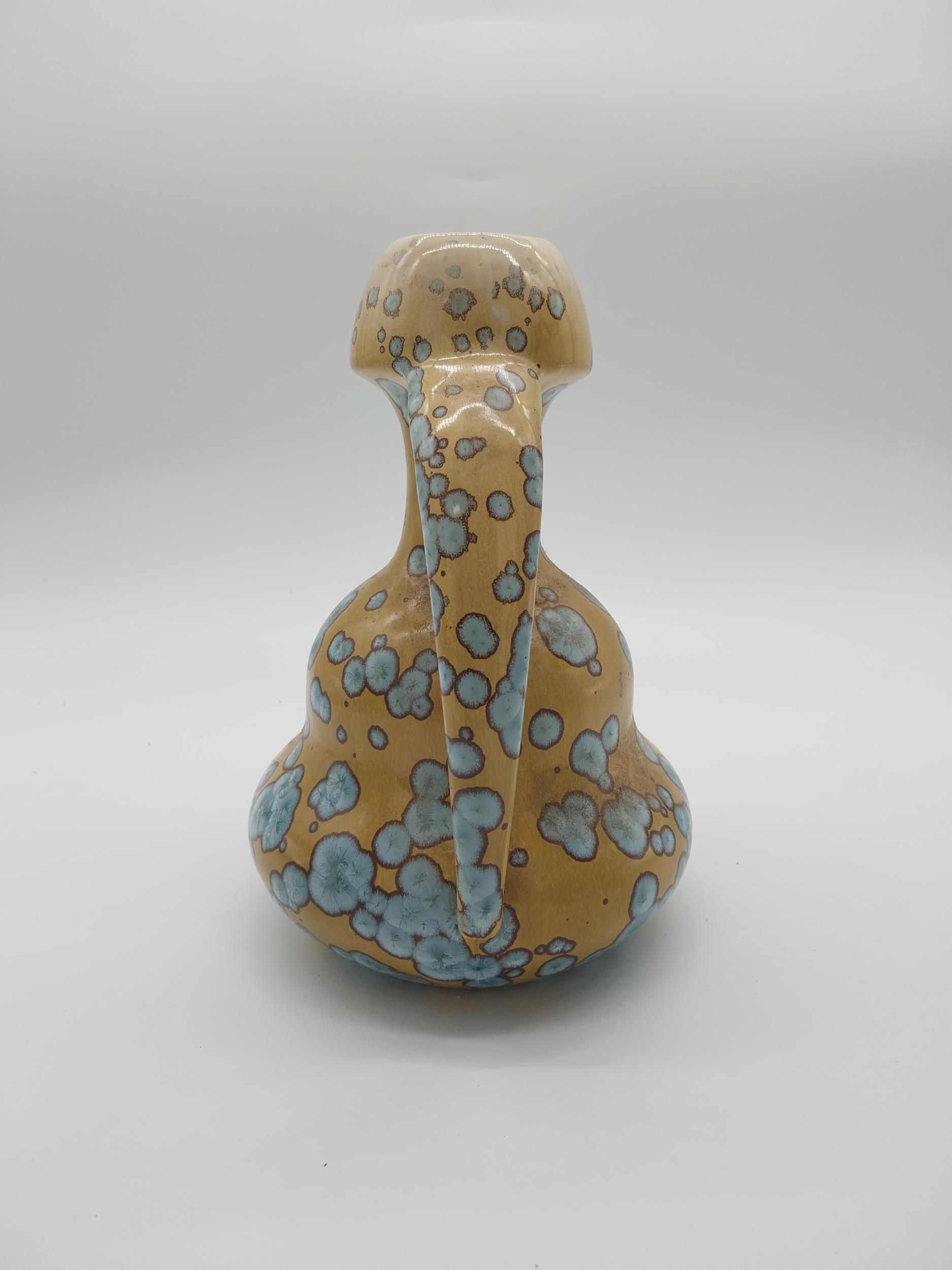 Early 20th C. French ceramic vase with two handles. {26 cm H x 20 cm W x 16 cm D}. - Image 4 of 6