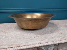 Early 20th C. brass water bowl {13 cm H x 45 cm Dia.}.