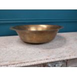 Early 20th C. brass water bowl {13 cm H x 45 cm Dia.}.