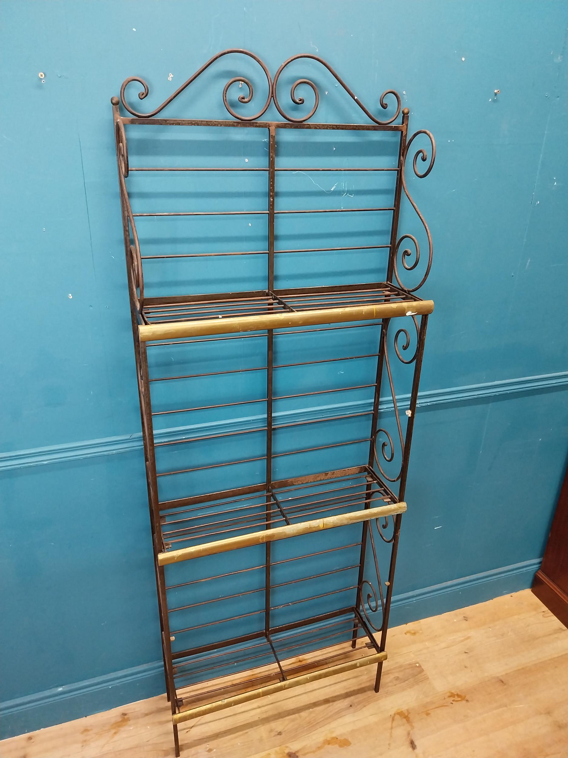 Good quality early 20th C. brass and wrought iron Boulangerie rack. {191 cm H x 70 cm W x 24 cm D} - Image 5 of 5