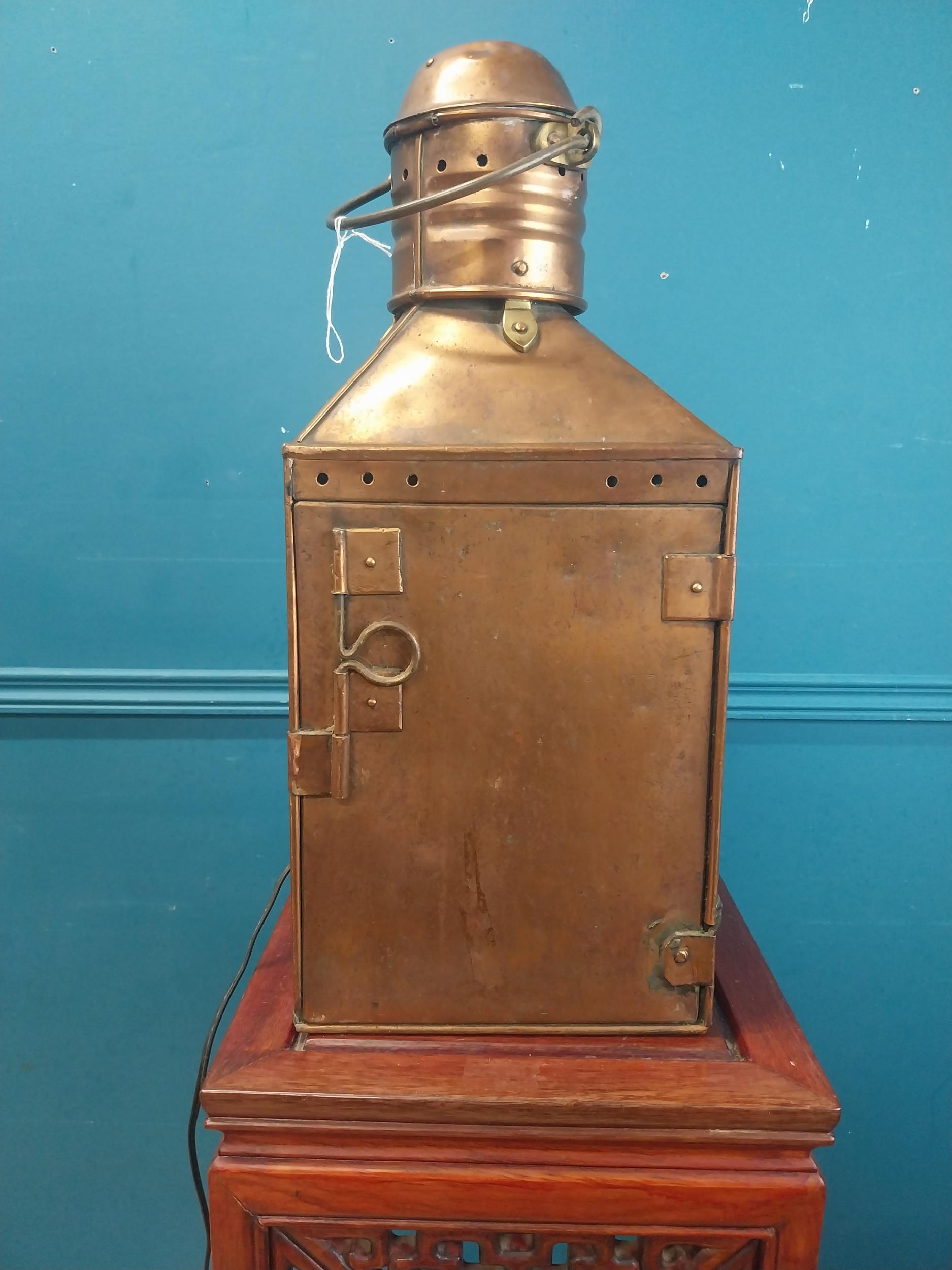 19th C. copper ships lantern {60 cm H x 33 cm W x 30 cm D}. - Image 6 of 6