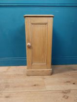 19th C. stripped pine bedside locker with single blind door {73 cm H x 36 cm W x 36 cm D}.