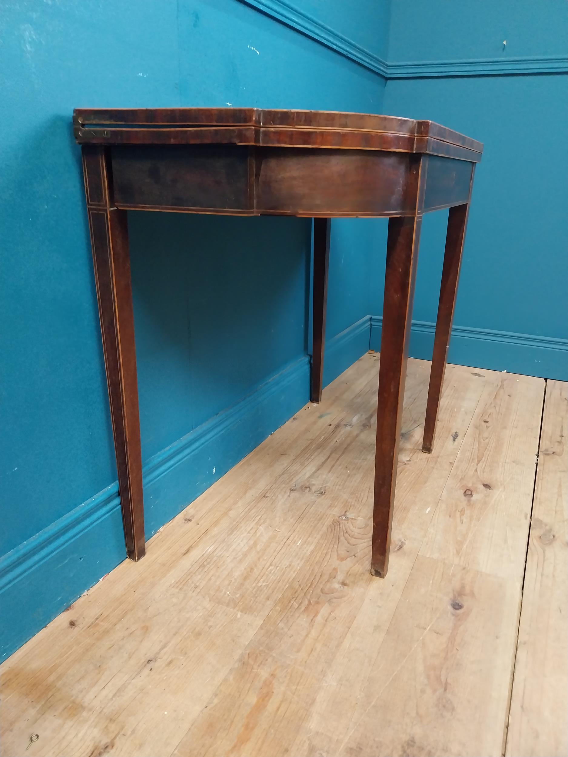 Georgian mahogany drop leaf table with single drawer {73 cm H x 78 cm W x 47 cm D}. - Image 9 of 9