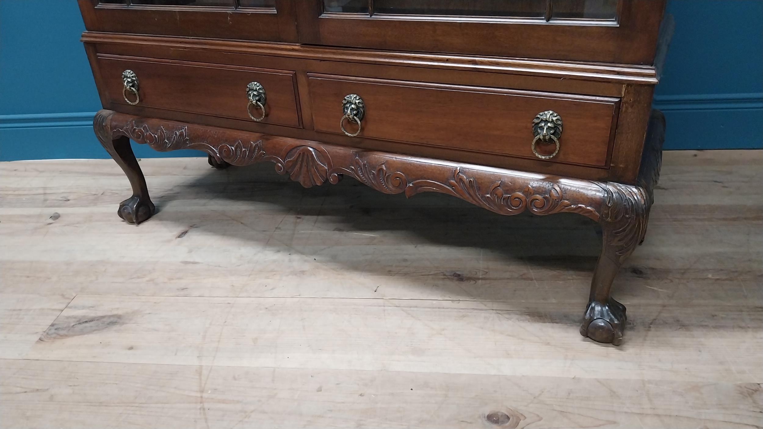 Good quality Edwardian mahogany display cabinet on stand with two astral glazed doors above two - Image 2 of 4