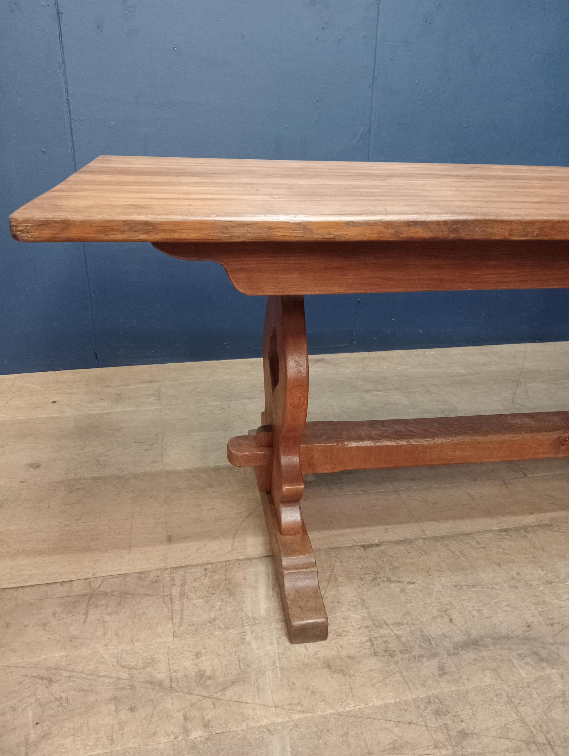 Large oak refectory table {H 75cm x W 212cm x D 87cm}. - Image 4 of 5