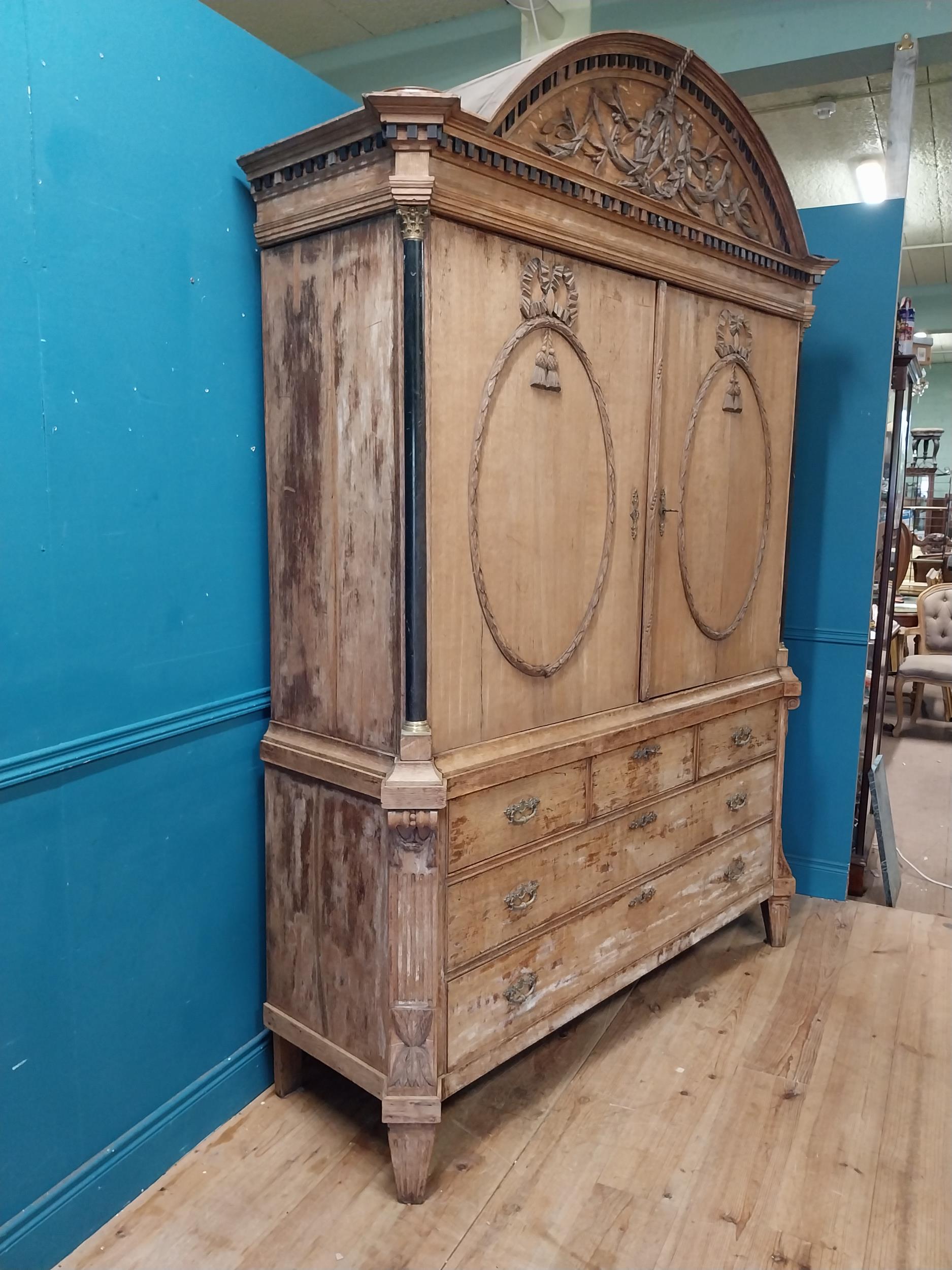 Early 19th C. French oak pantry cupboard {250 cm H x 182 cm W x 60 cm D}. - Image 7 of 10