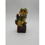 Glazed terracotta Dog of Fu. {18 cm H x 10 cm W x 7 cm D}.