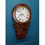 Victorian rosewood drop dial wall clock {80 cm H x 42 cm W x 35 cm D].