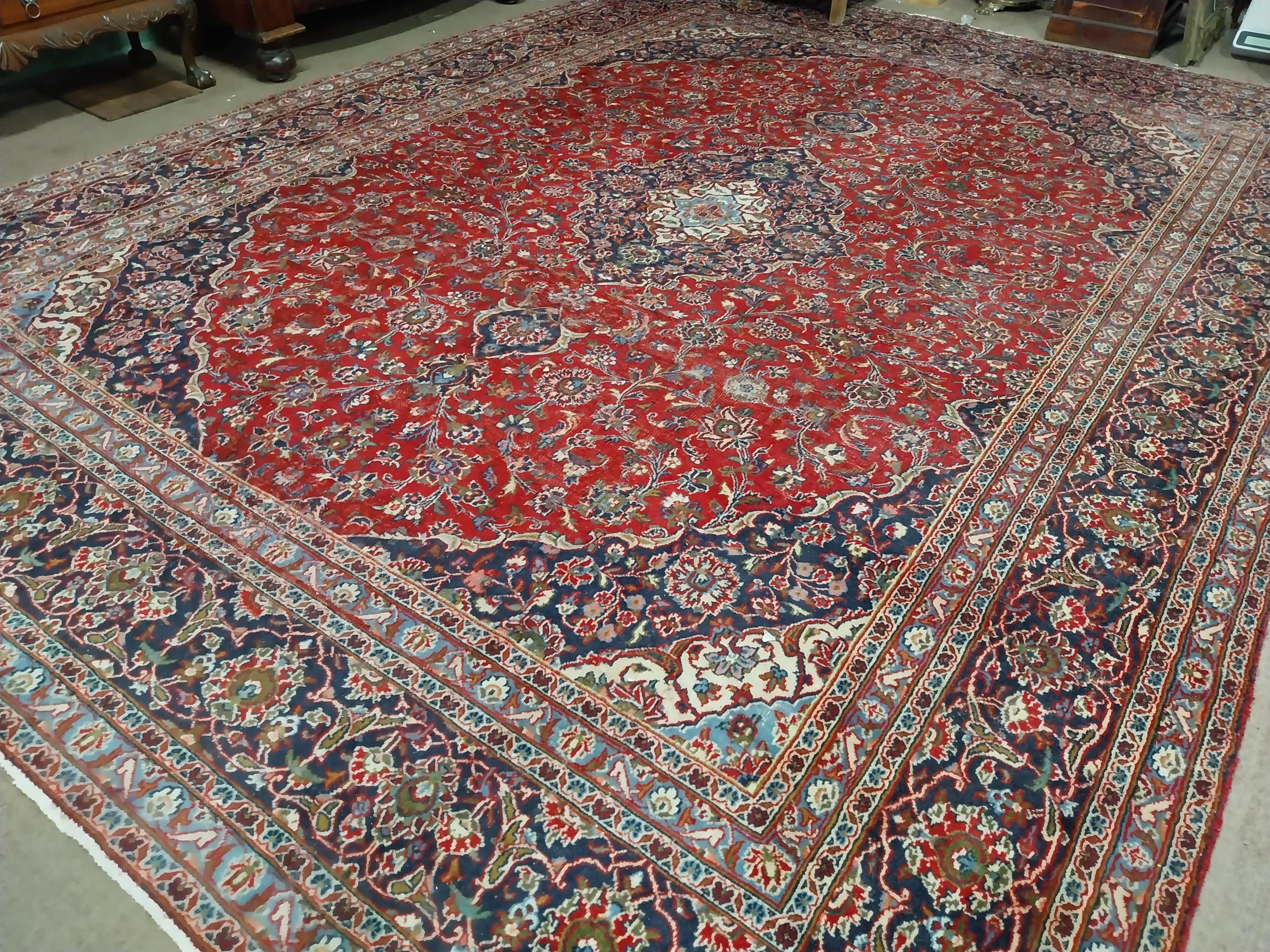 Good quality Persian carpet square. {380 cm L x 280 cm W}. - Image 2 of 6