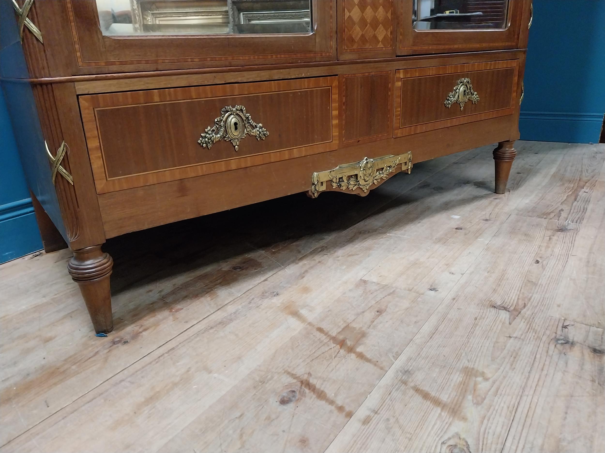 Good quality Edwardian Kingwood wardrobe with two mirrored doors over two drawers and ormolu mounted - Image 2 of 10