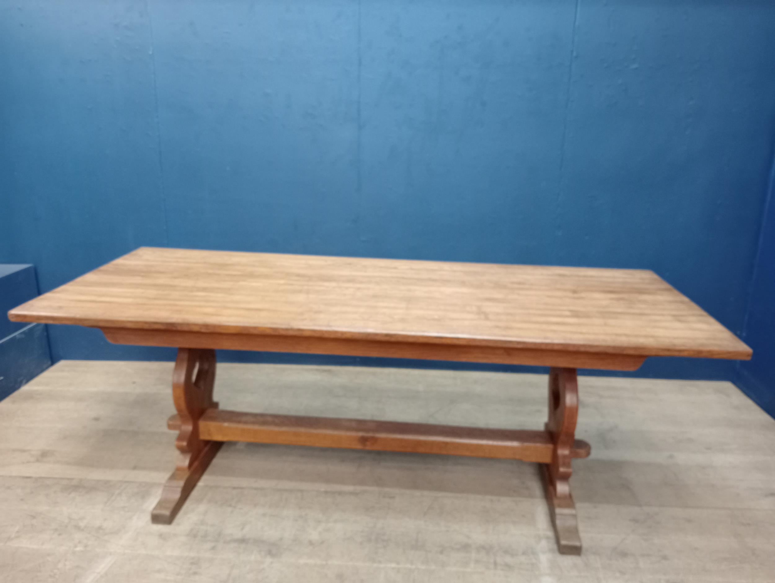 Large oak refectory table {H 75cm x W 212cm x D 87cm}.