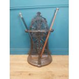 19th C. cast iron Coalbrookdale stick stand. {90 cm H x 53 cm W x 30 cm D}.
