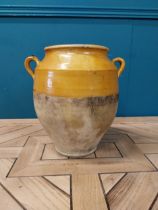 19th C. French glazed terracotta confit pot {30 cm H x 30 cm Dia.}.