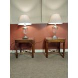 Pair of good quality mahogany bedside tables with single drawer in the frieze raised on square