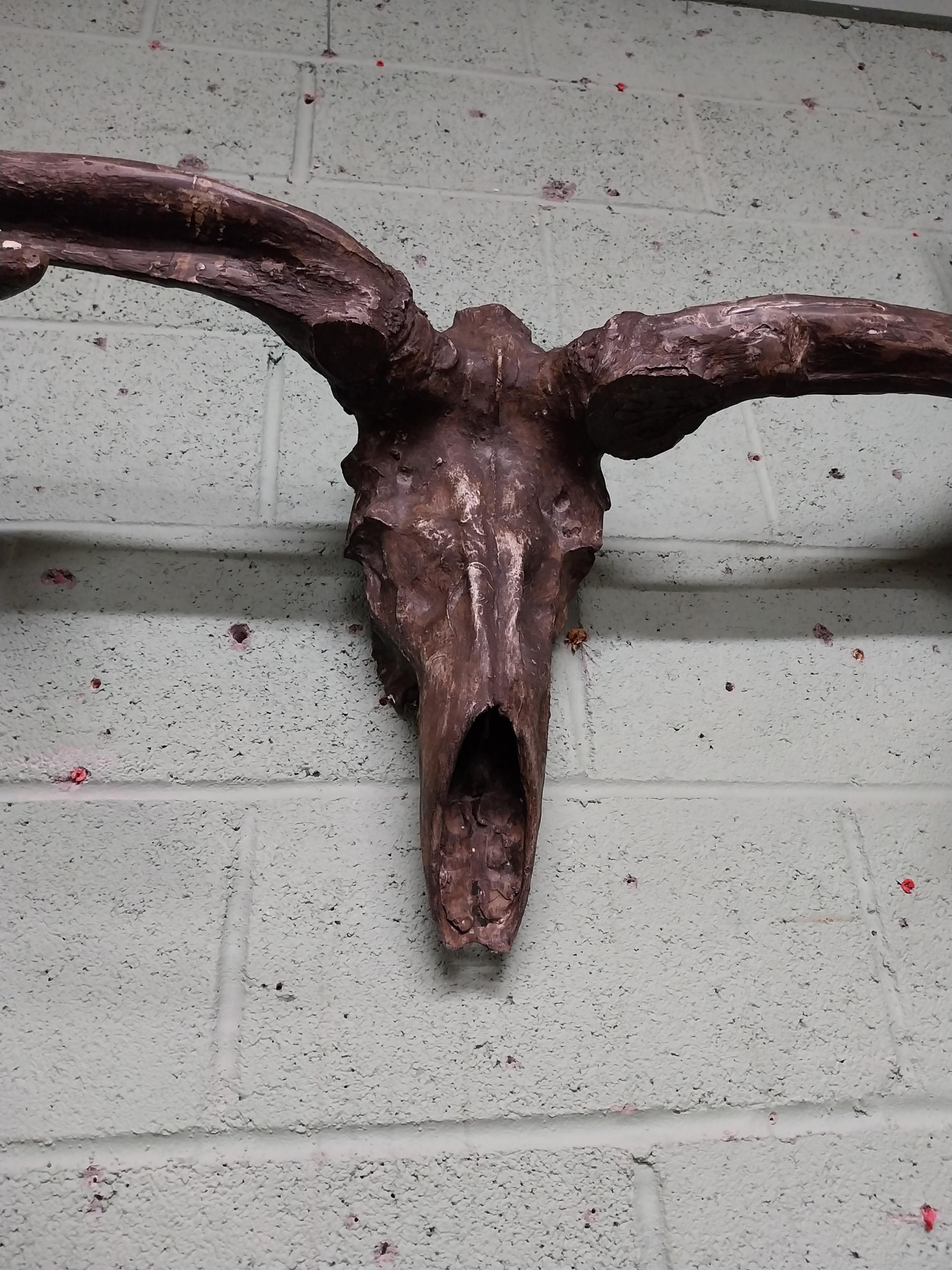 Rare resin cast of original Irish elk Antlers and skull {118 cm H x 310 cm W x 105 cm D}. - Image 10 of 16