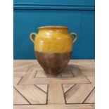 19th C. French glazed terracotta confit pot {30 cm H x 28 cm Dia.}.