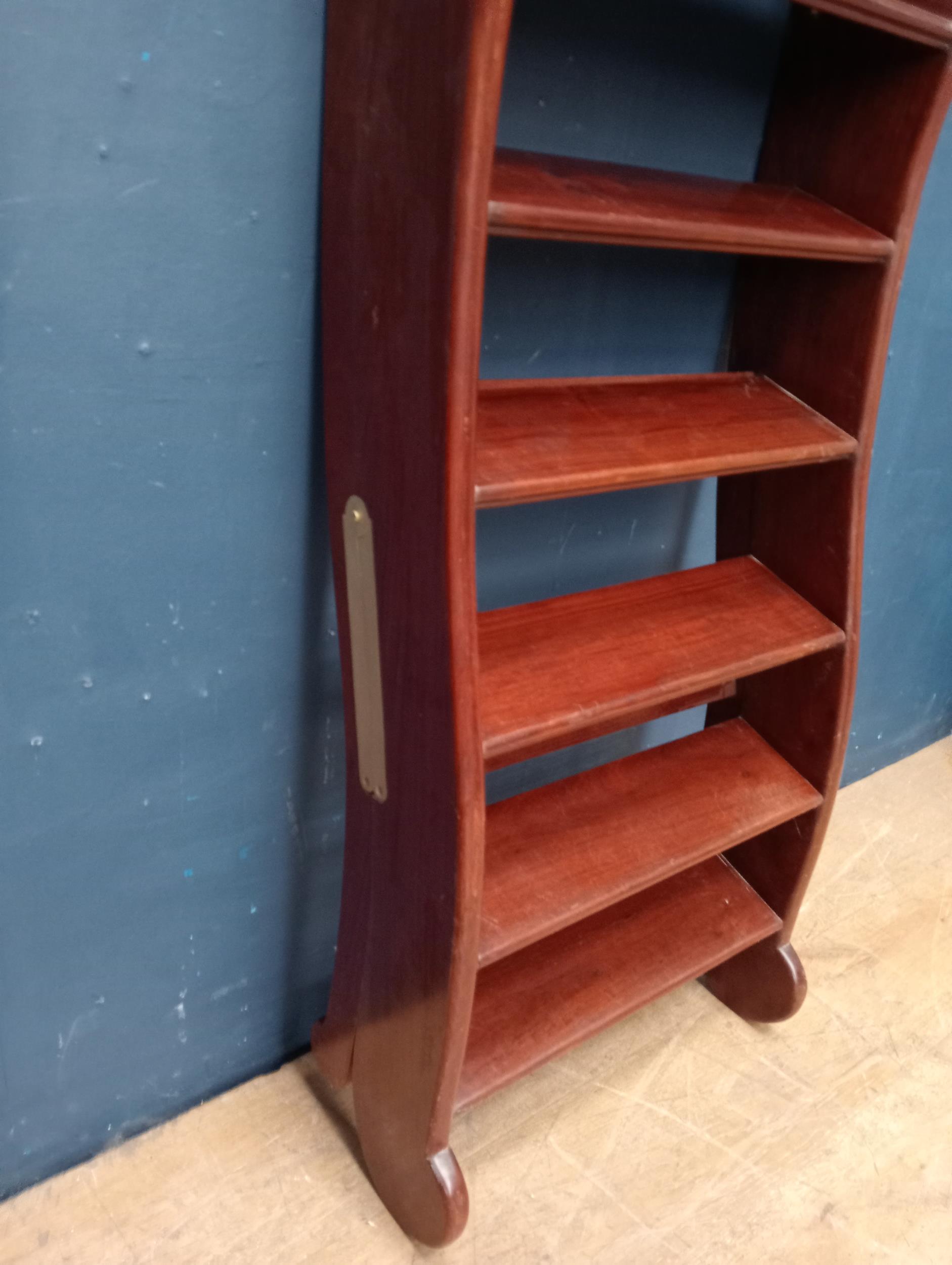 Victorian mahogany folding library steps {H 110cm x W 50cm x D 90cm}. - Image 6 of 6