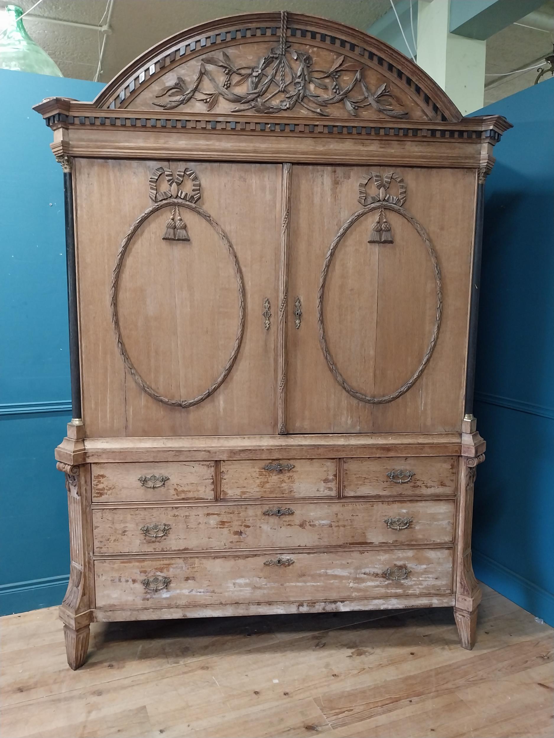 Early 19th C. French oak pantry cupboard {250 cm H x 182 cm W x 60 cm D}.