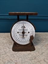 Early 20th C. Lachmann's kitchen scales {21 cm H x 16 cm W x 20 cm D}.